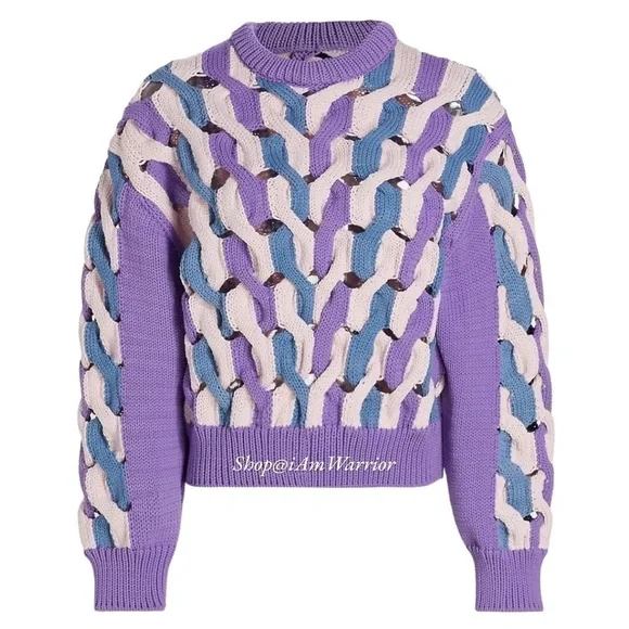 AKNVAS lattice open weave chunky knit sweater *shop@iamwarrior
